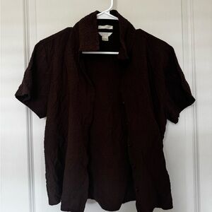 Christopher & Banks Dark Brown Button Down Shirt
